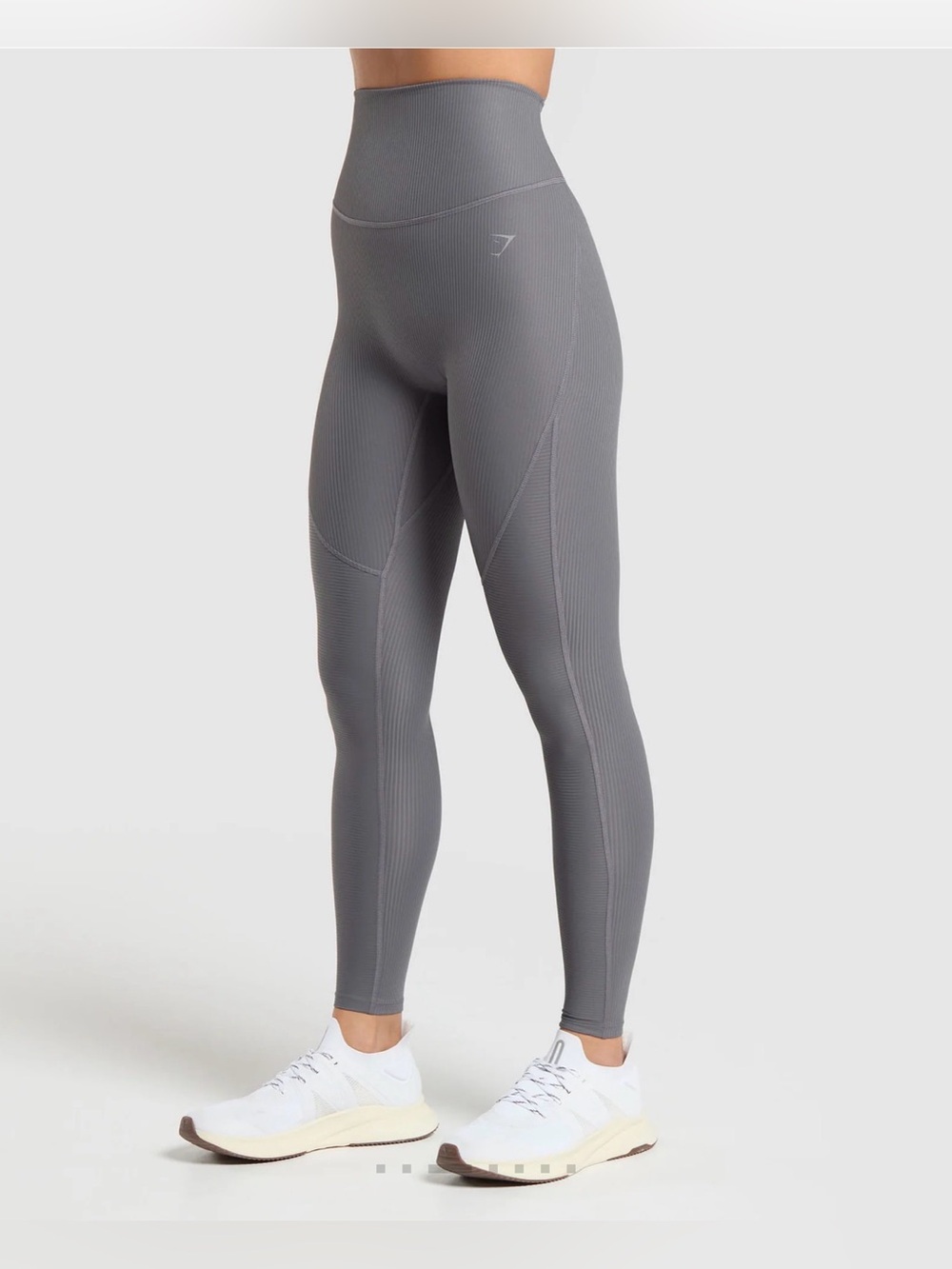 Gymshark Ribbed High-Waist Leggings in Charcoal Gray